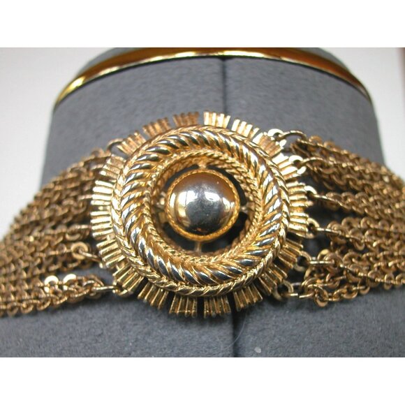 Monet Vintage 18 Strand Gold-Tone Chain Necklace - Picture 3 of 3